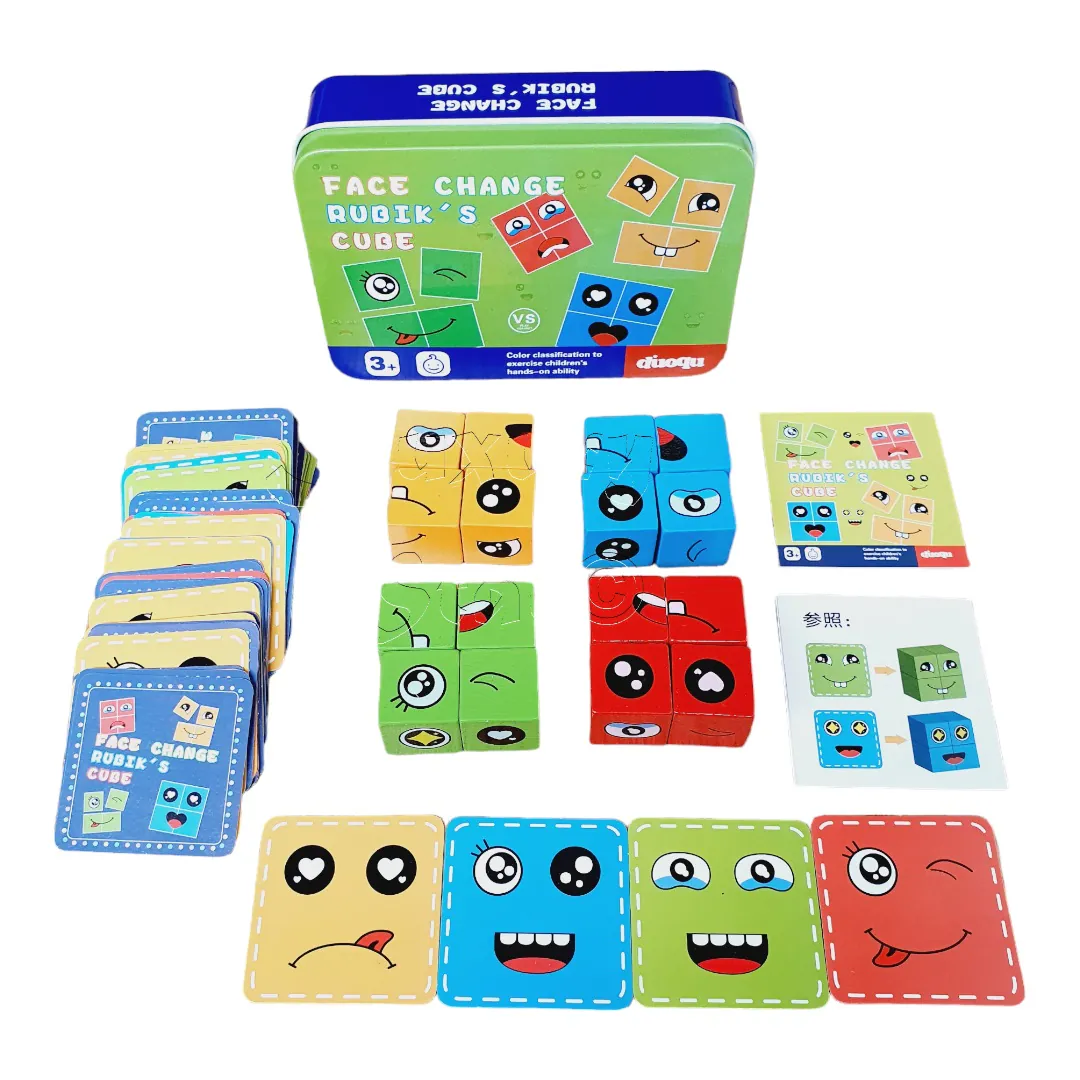 Juego de Cubos de Emojis: ¡Diversión y Aprendizaje para toda la Familia! - Juego pequeño cubos cambio de emociones