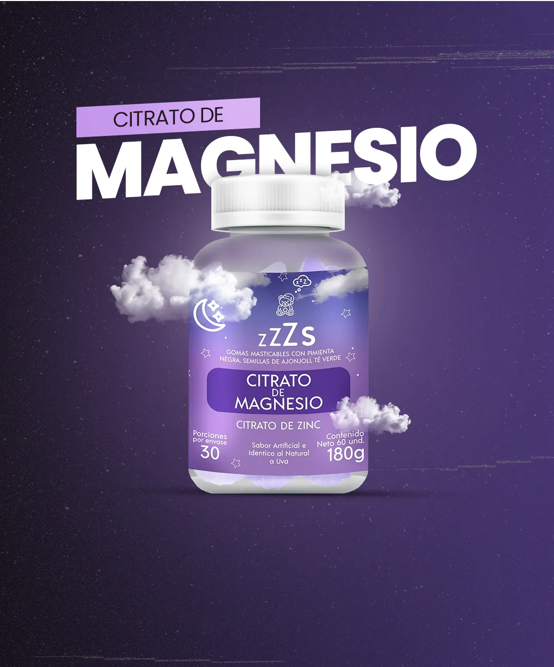 Gomitas para Dormir + Magnesio: ¡Duerme como un bebé! - Gomitas para Dormir + Magnesio x 60 unid