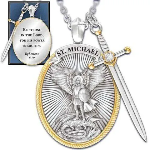 Collar San Miguel Arcángel: Protección y Fuerza Celestial - Collar San Miguel Arcangel+CajaRegalo DP
