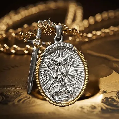 Collar San Miguel Arcángel: Protección y Fuerza Celestial - Collar San Miguel Arcangel+CajaRegalo DP