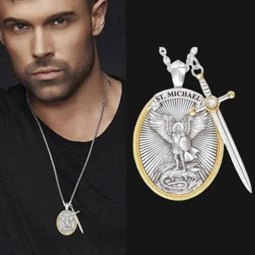 Collar San Miguel Arcángel: Protección y Fuerza Celestial - Collar San Miguel Arcangel+CajaRegalo DP