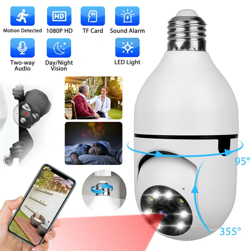 Cámara de Seguridad IP Wifi Bombillo 360: ¡La Protección Perfecta para tu Hogar! - Cámara De Seguridad IP Wifi Bombillo 360