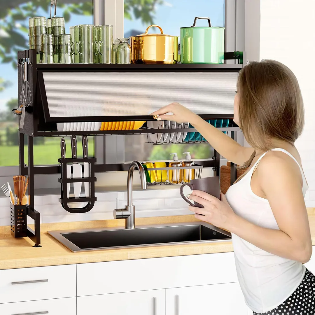 Organizador con Tapa Escurridor de Platos: ¡Organiza tu Cocina con Estilo! - Organizador Con Tapa Escurridor Platos