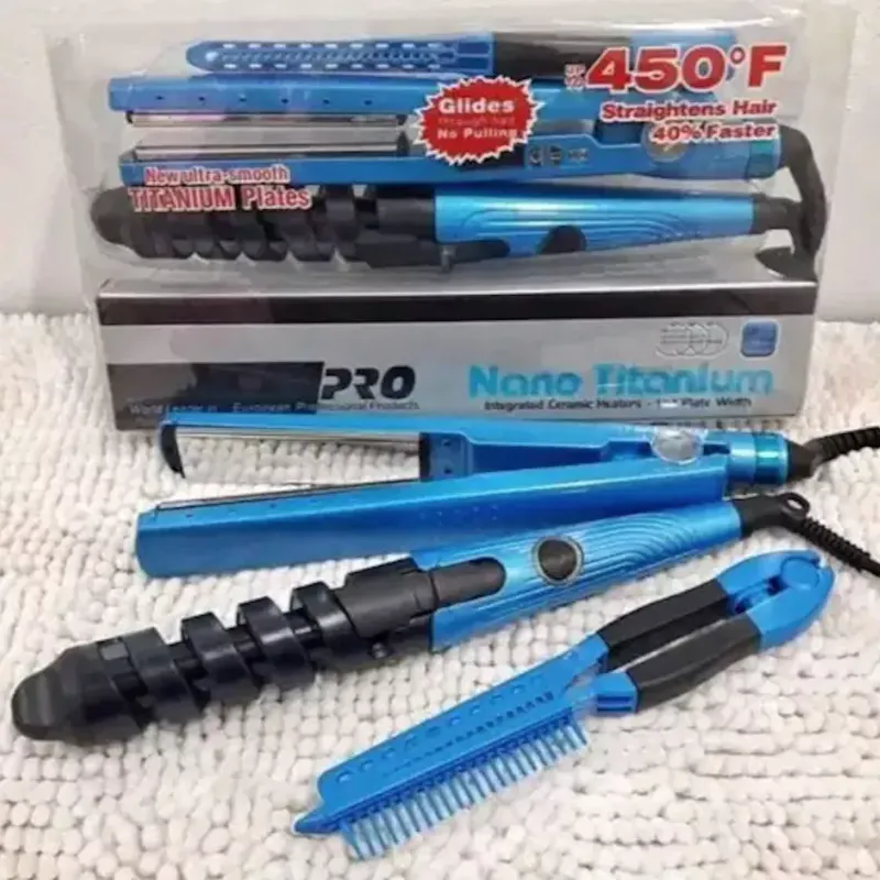 Combo Nano Titanium: Tu Herramienta Definitiva para el Cabello - Combo Nano Titanium(Plancha+peine+Ondu
