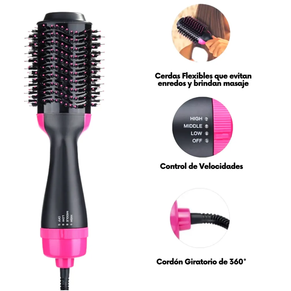 Cepillo Secador de Aire Voluminizador ProRiz: ¡El Secreto para un Cabello Increíble! - Cepillo Secador  De Aire Voluminizador