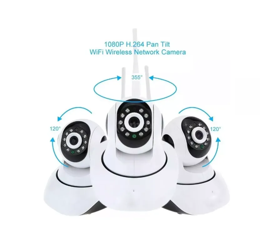 Cámara Robótica de Seguridad Wifi 3 Antenas: Vigila tu hogar u oficina desde cualquier lugar - Cámara 3 Antenas De Vigilancia Ip Wifi