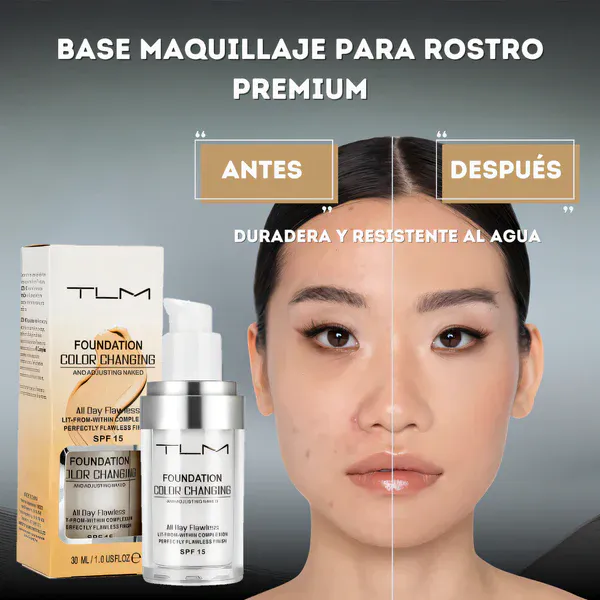 Base de Maquillaje Mágica TLM SPF15: ¡Logra un Teint Perfecto en Segundos!