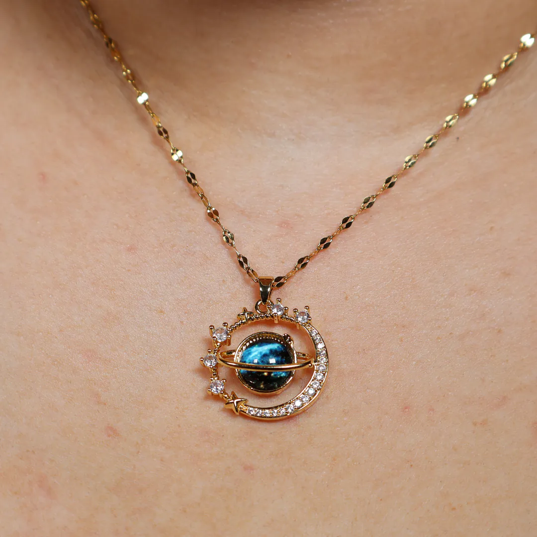 COLLAR SATURNO: Un Toque Celestial de Elegancia - COLLAR SATURNO