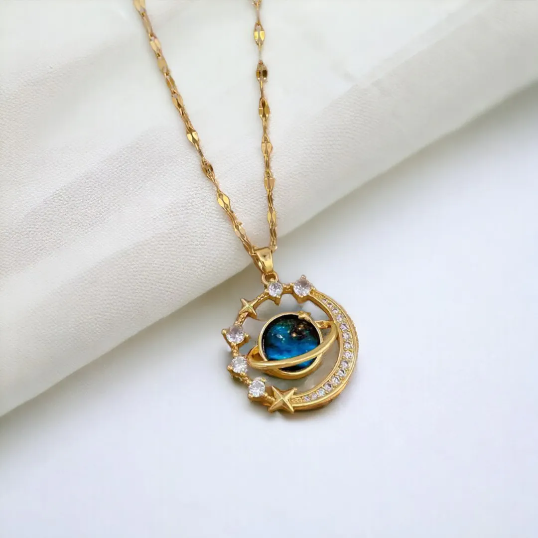 COLLAR SATURNO: Un Toque Celestial de Elegancia - COLLAR SATURNO