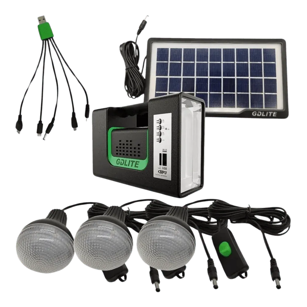 Kit Solar GDLite 10 RADIO Batería 3 Bomb: Ilumina tu vida con energía solar - Kit Solar GDLite 10 RADIO Batería 3 Bomb