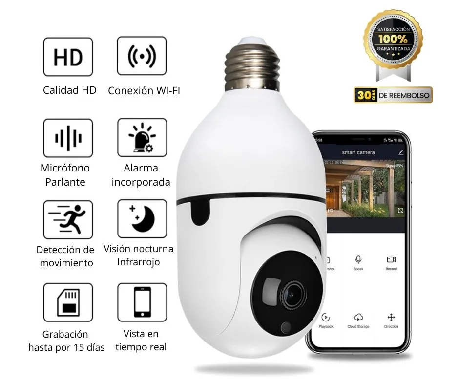 BOMBILLO CAMARA 360: Seguridad Inteligente para tu Hogar - BOMBILLO CAMARA 360