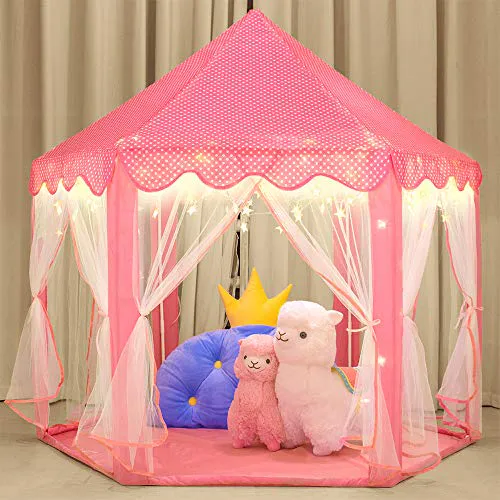 CARPA CASTILLO CON LUCES ROSADA: El Reino de Sueños de tu Princesa