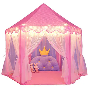 CARPA CASTILLO CON LUCES ROSADA: El Reino de Sueños de tu Princesa - CARPA CASTILLO CON LUCES ROSADA