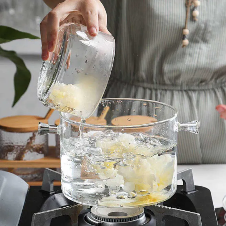 Olla de Vidrio de 1.5 L Apta para Estufa: Cocina con Estilo y Seguridad - OLLA DE VIDRIO TEMPLADO 1.5 LITROS