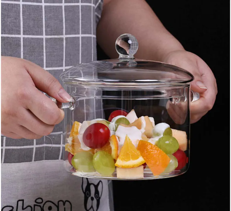 Olla de Vidrio de 1.5 L Apta para Estufa: Cocina con Estilo y Seguridad - OLLA DE VIDRIO TEMPLADO 1.5 LITROS