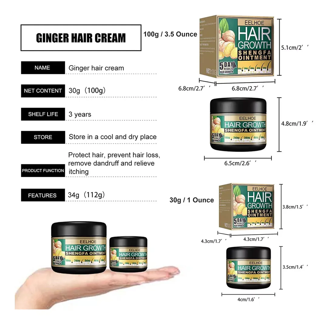 Crema Capilar para el Crecimiento del Cabello: Activa tu Cabello con Jengibre Natural - Hair Growth crema capilar