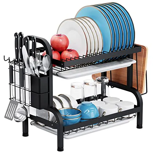 Escurreplatos de Cocina de 3 Niveles Platero Escurridor Bandejas: ¡Organiza y Seca tu Vajilla con Estilo! - Platero Escurridor Cocina Bandejas 3 Niv