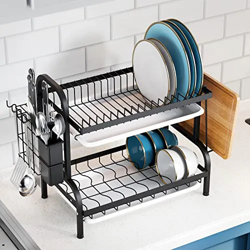 Escurreplatos de Cocina de 3 Niveles Platero Escurridor Bandejas: ¡Organiza y Seca tu Vajilla con Estilo! - Platero Escurridor Cocina Bandejas 3 Niv