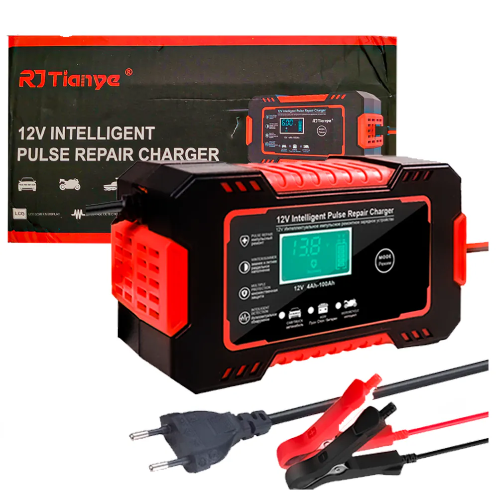 Cargador de Baterías para Automóviles y Motocicletas 12v - Cargador Baterías Carro Motos 12v
