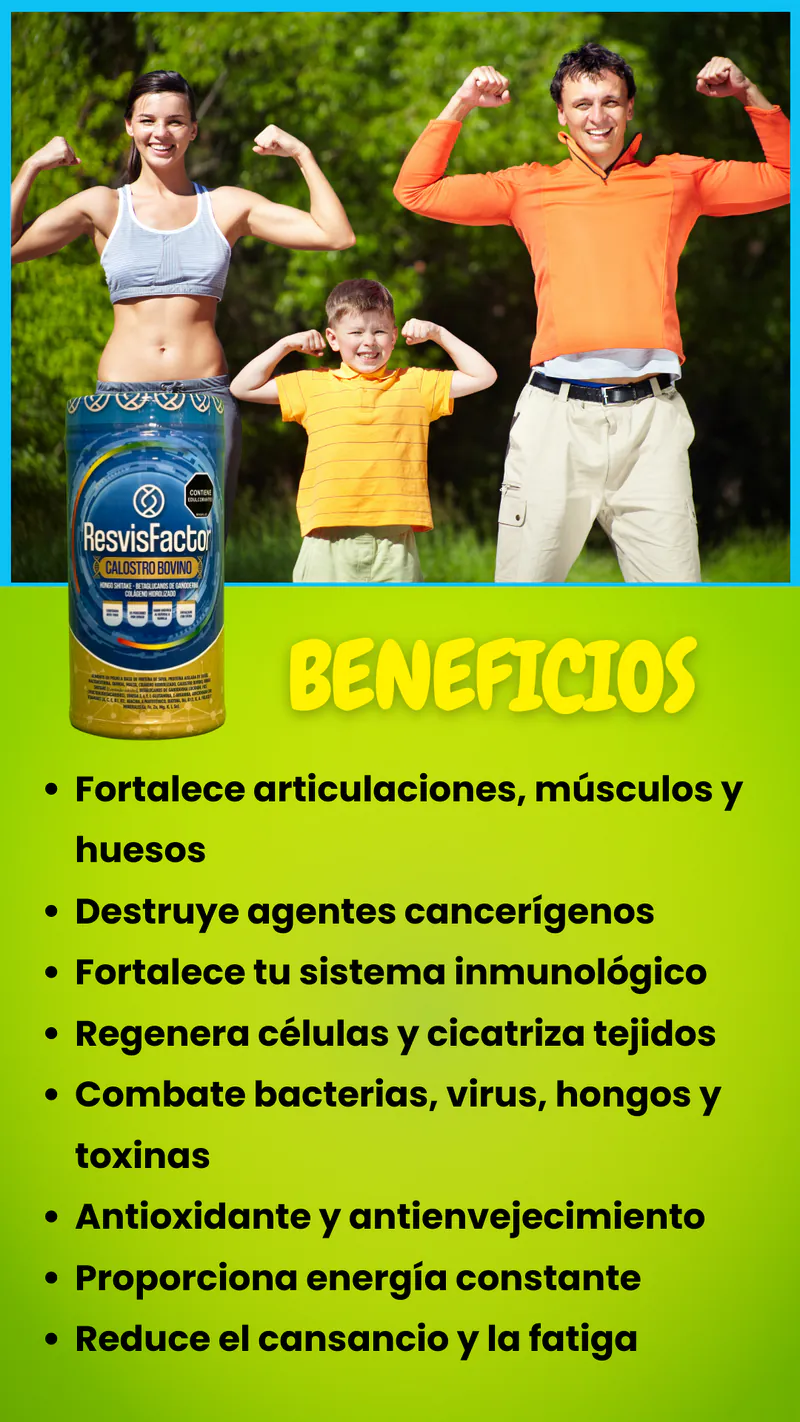 Beneficios del Calostro Bovino ResvisFactor X3