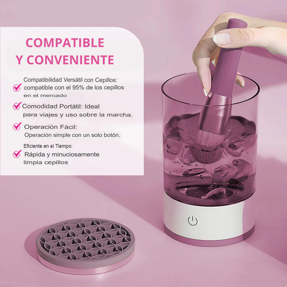 Limpiador De Brochas De Maquillaje Eléctrico: ¡Di Adiós a las Bacterias y Hola a un Maquillaje Impecable! - Limpiador De Brochas De Maquillaje