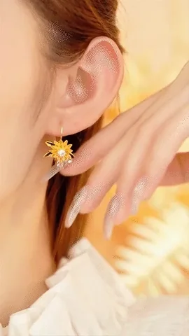 Aretes Girasol de Cristal: Elegancia y Encanto Radiante