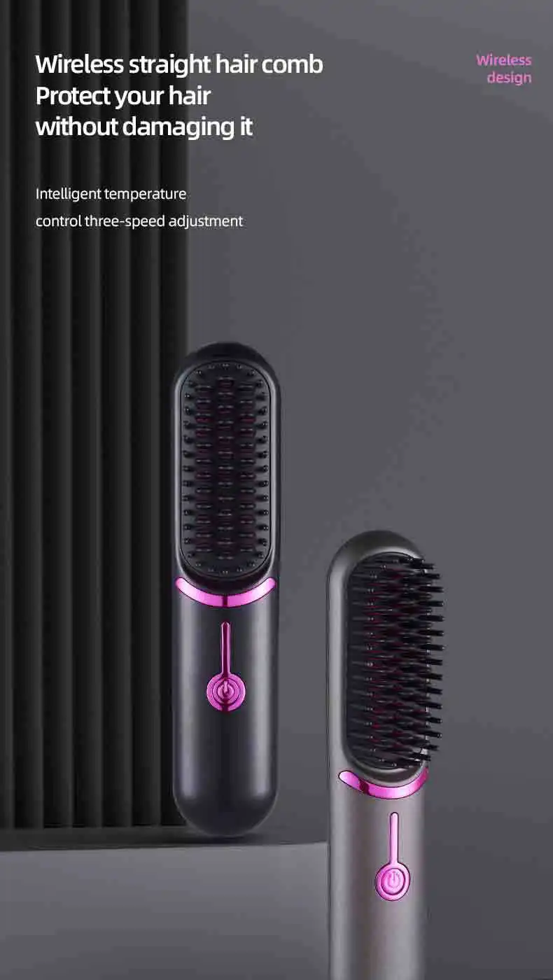 Cepillo Alisador Portátil Recargable: ¡Di Adiós al Frizz y al Cabello Desordenado!