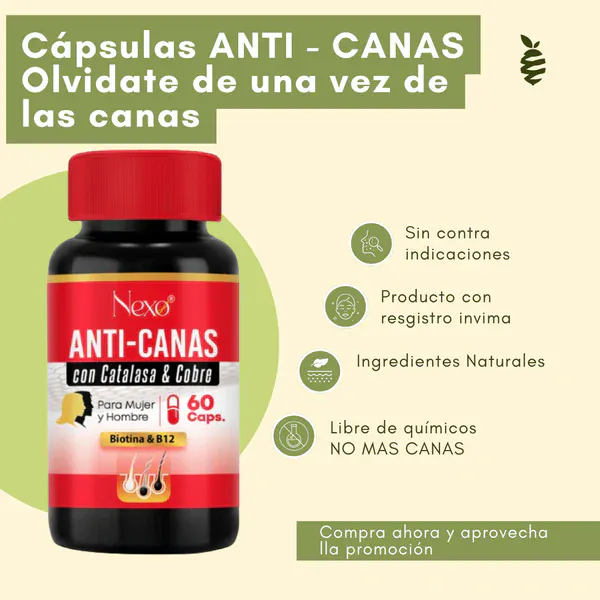 CAPSULAS ANTI CANAS: Dile Adiós a las Canas de Forma Natural - CAPSULAS ANTI CANAS
