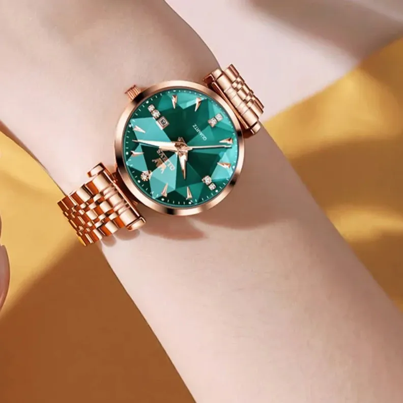 Reloj elegante de cristal para dama: Refinamiento y estilo en tu muñeca - Reloj elegante de cristal para dama