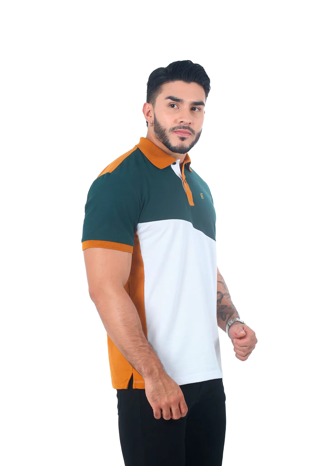Camiseta Polo Combinada Militar Blanco - 061D - 061D POLO COMBINADA MILITAR BLANCO