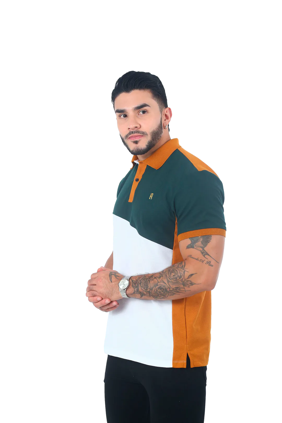 Camiseta Polo Combinada Militar Blanco - 061D - 061D POLO COMBINADA MILITAR BLANCO