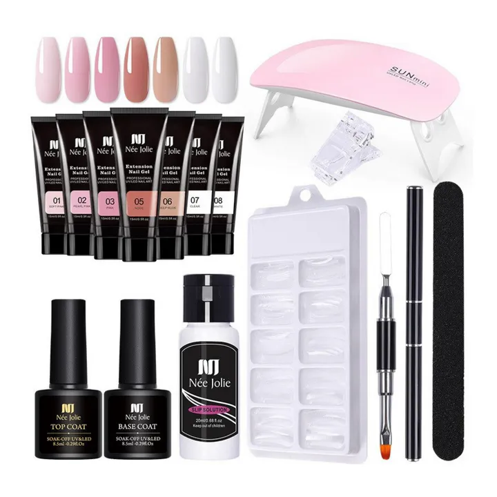 Kit de Polygel para Uñas Semipermanentes + Lámpara - Kit Polygel Uñas Semipermanente + Lampar
