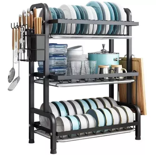 Escurridor de Platos de 3 Niveles: ¡Organización y Estilo para tu Cocina! - Escurridor de platos 3 Niveles