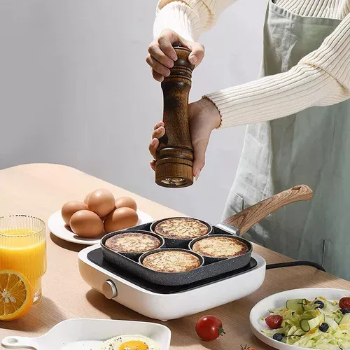 Sartén Antiadherente 4 Puestos: Cocina Fácil y Rápida - Sartén Antiadherente 4 Puestos