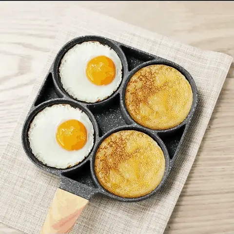 Sartén Antiadherente 4 Puestos: Cocina Fácil y Rápida - Sartén Antiadherente 4 Puestos