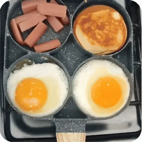 Sartén Antiadherente 4 Puestos: Cocina Fácil y Rápida