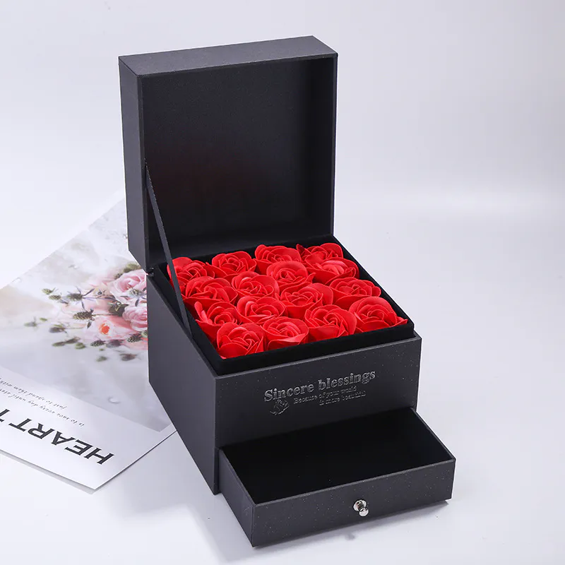Caja de Regalo Explosiva de Forma Hexagonal: ¡Un Regalo Perfecto para Cualquier Ocasión! - CAJA REGALO JOYERA CON ROSAS Y ACCESORIO