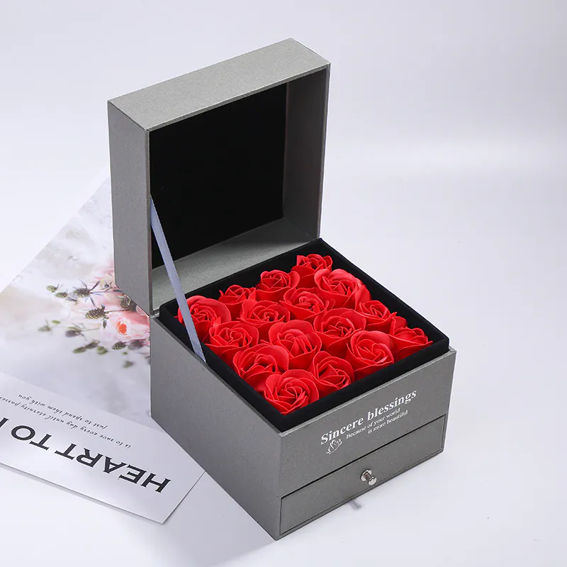Caja de Regalo Explosiva de Forma Hexagonal: ¡Un Regalo Perfecto para Cualquier Ocasión! - CAJA REGALO JOYERA CON ROSAS Y ACCESORIO