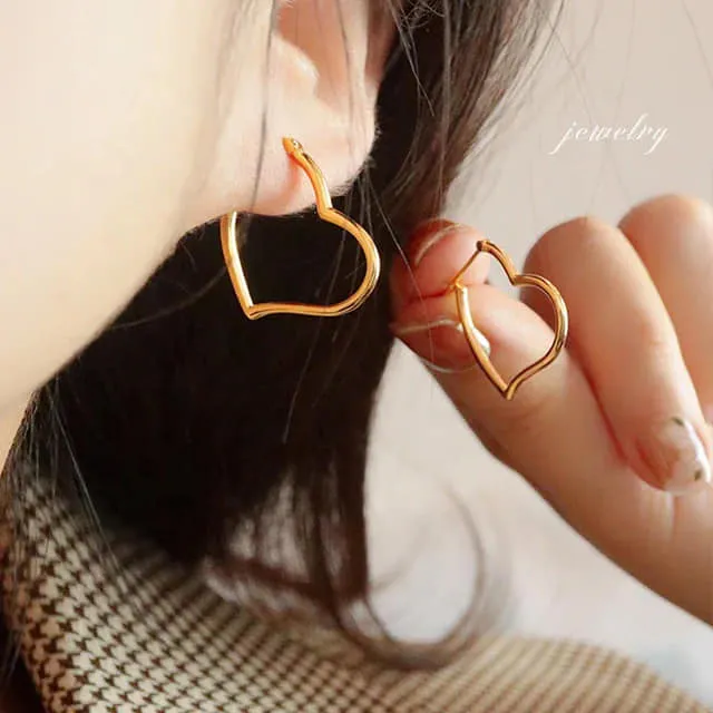 Pendientes Aritos Heart+CAJAREGALO DP: Elegancia y Estilo en un Solo Corazón - Pendientes  Aritos Heart+CAJAREGALO DP