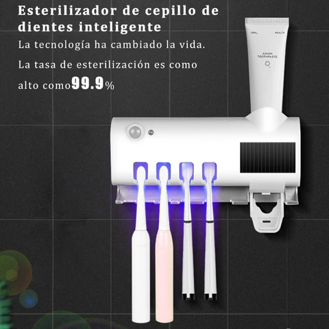 Porta Cepillos De Dientes y Dispensador: Higiene Oral al Máximo Nivel - Dispensador de Crema y Porta Cepillos