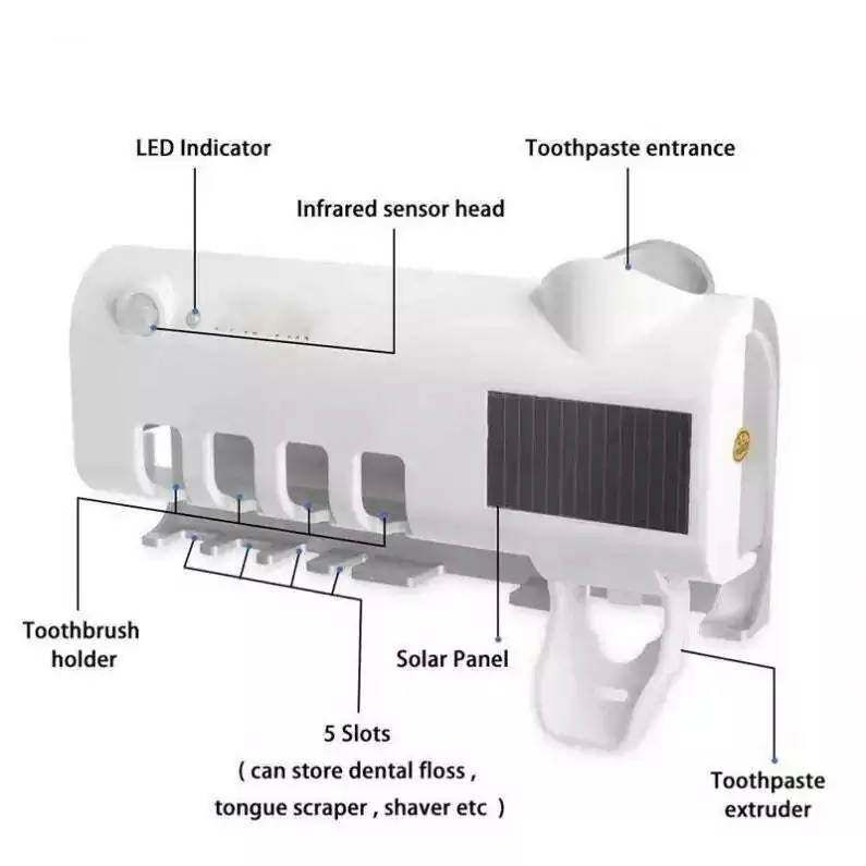 Porta Cepillos De Dientes y Dispensador: Higiene Oral al Máximo Nivel - Dispensador de Crema y Porta Cepillos