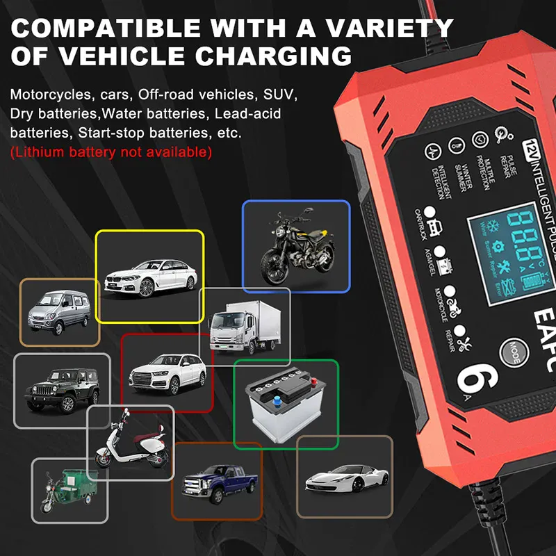 Cargador de Batería de Coche 12V, 6A: La Solución Definitiva para tu Vehículo - Cargador de bateria de carro de 12V, 6A