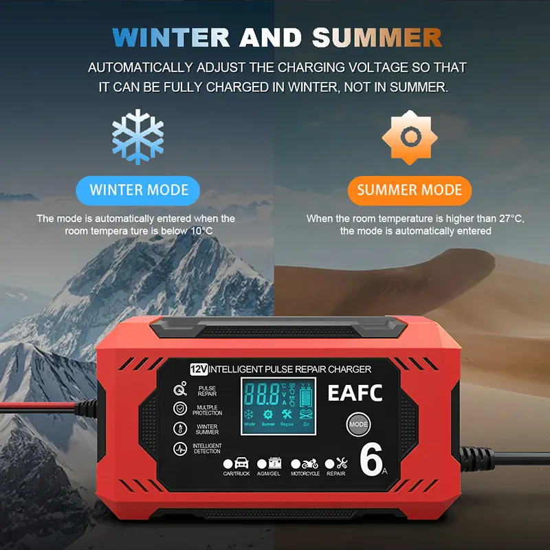 Cargador de Batería de Coche 12V, 6A: La Solución Definitiva para tu Vehículo - Cargador de bateria de carro de 12V, 6A