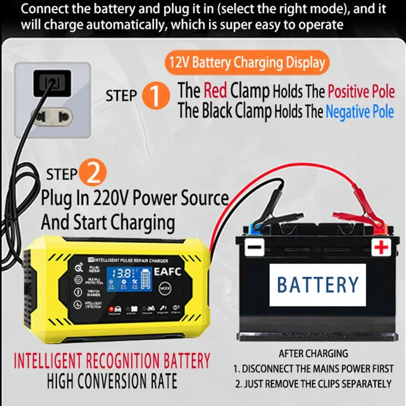 Cargador de Batería de Coche 12V, 6A: La Solución Definitiva para tu Vehículo - Cargador de bateria de carro de 12V, 6A