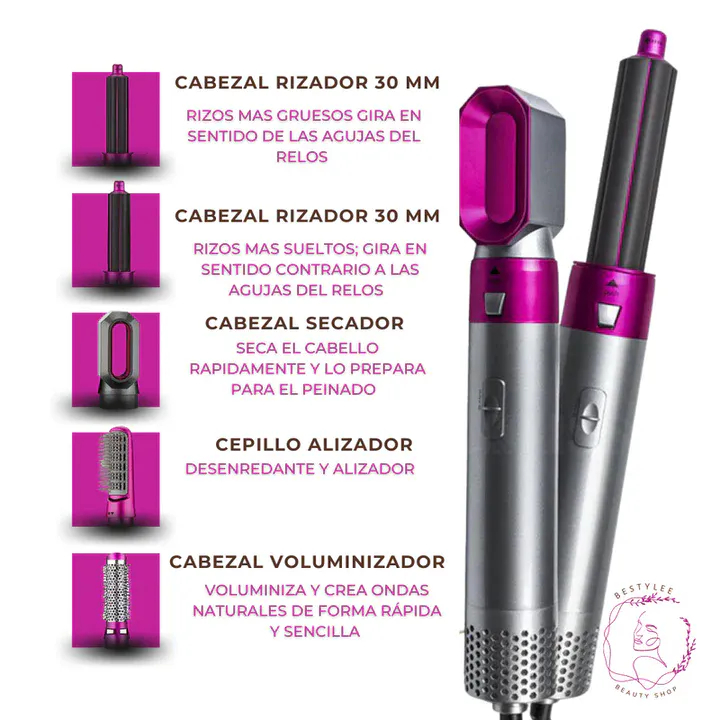 Cepillo Secador Eléctrico 5 en 1: ¡Tu Estilista Personal! - Cepillo Secador De Pelo 5 En 1