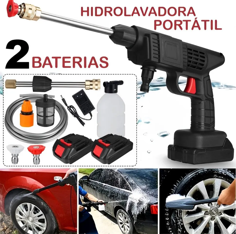 Hidrolavadora DOBLE Batería Inalámbrica: ¡La Limpieza Perfecta a tu Alcance! - Hidrolavadora DOBLE Bateria Inalámbrica