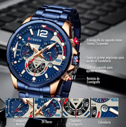 Reloj Curren 8395: Elegancia y Precisión en tu Muñeca - Reloj Curren 8395 Cronografos Acero Ino
