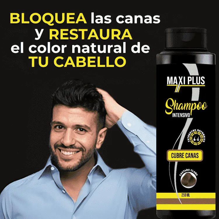 SHAMPOO CUBRE CANAS MAXIPLUS: ¡Cubre tus canas con confianza y estilo! - SHAMPOO CUBRECANAS + OBSEQUIO MAXIPLUS