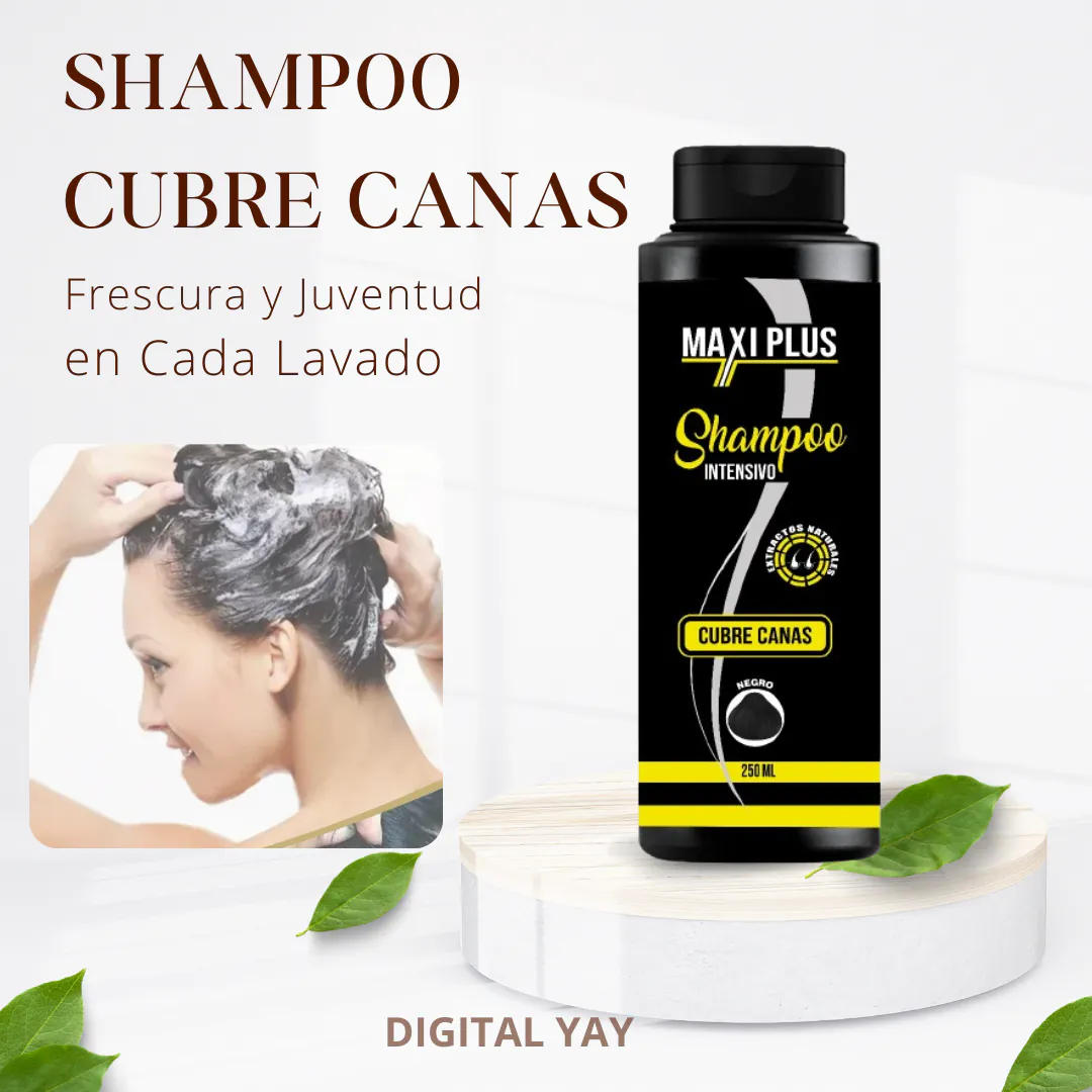 SHAMPOO CUBRE CANAS MAXIPLUS: ¡Cubre tus canas con confianza y estilo! - SHAMPOO CUBRECANAS + OBSEQUIO MAXIPLUS