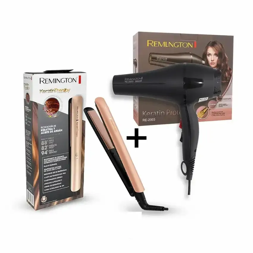 Plancha Keratina y Secador Remington: El dúo perfecto para un cabello radiante - Plancha Keratina mas Secador Remington